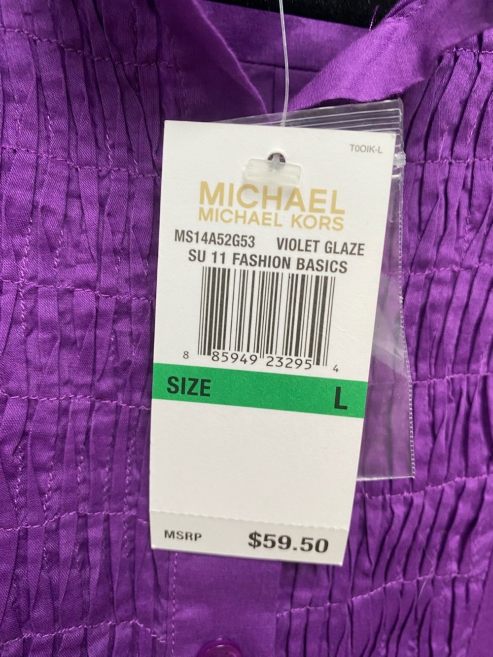 Michael Kors Cotton purple lightweight sleeveless tunic blouse, womans latge - Picture 4 of 8